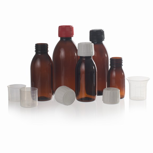 ALMA kerek gyógyszerészeti/szirupos flakon